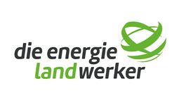 Logo der &bdquo;die energie landwerker&ldquo;: Gr&uuml;ner Schriftzug mit stilisierten, geschwungenen Linien um den Text.