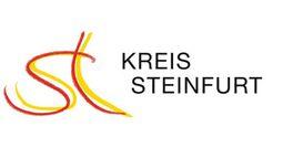 Logo des Kreises Steinfurt mit den Initialen &bdquo;SK&ldquo; in rot und gelb sowie dem Schriftzug &bdquo;KREIS STEINFURT&ldquo; in Schwarz.